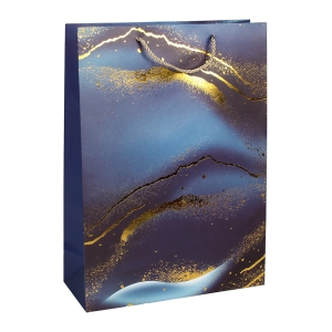 Τσάντα δώρου χάρτινη 30Χ12Χ41,5 εκ. μπλε χρυσό - KESKOR 04472-3