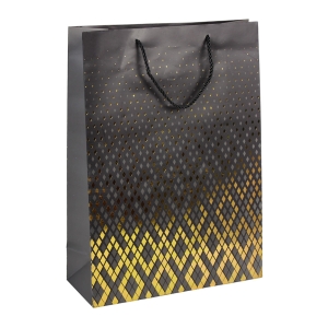 Τσάντα δώρου χάρτινη 30Χ12Χ41,5 εκ. μαύρο χρυσό - KESKOR 04474-2