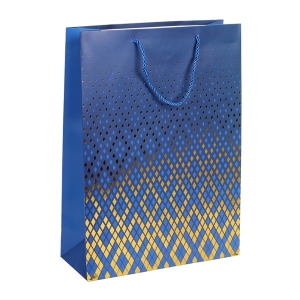 Τσάντα δώρου χάρτινη 30Χ12Χ41,5 εκ. μπλε χρυσό - KESKOR 04474-3