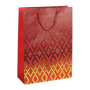 Τσάντα δώρου χάρτινη 30Χ12Χ41,5 εκ. κόκκινο χρυσό - KESKOR 04474-1
