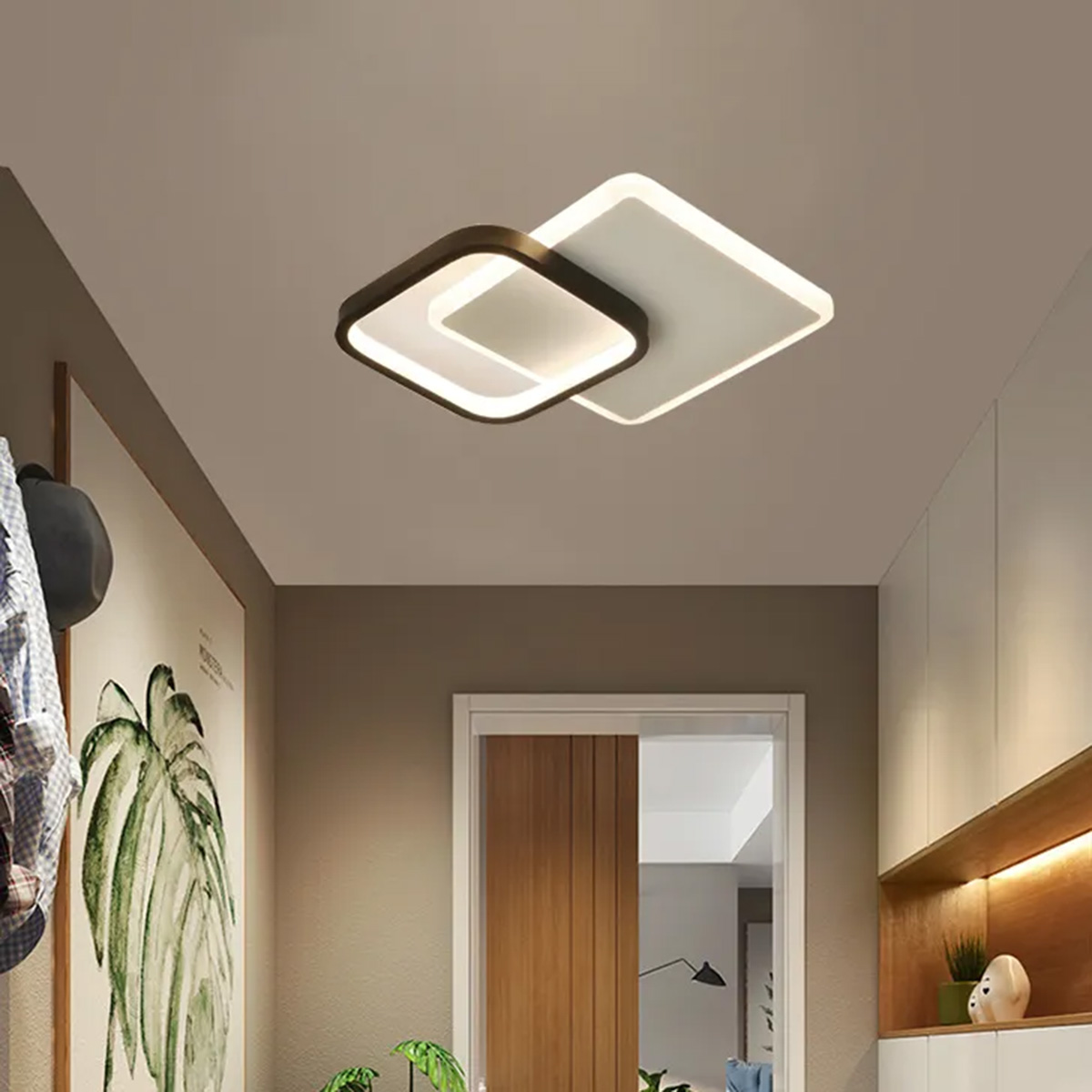 Φωτιστικό οροφής LED 24W 31Χ25Χ6 εκ. μαύρο λευκό - KESKOR 458532